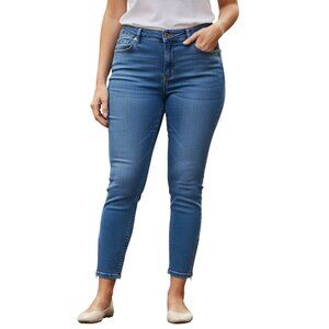 Nuon Womens 32 Blue Mid Rise Skinny Jeans Stretch Ankle Zip Denim